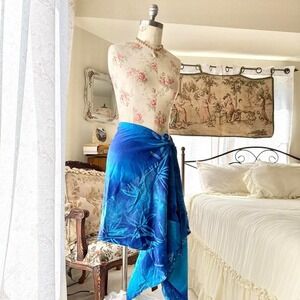 blue boho‎ vintage sarong scarf